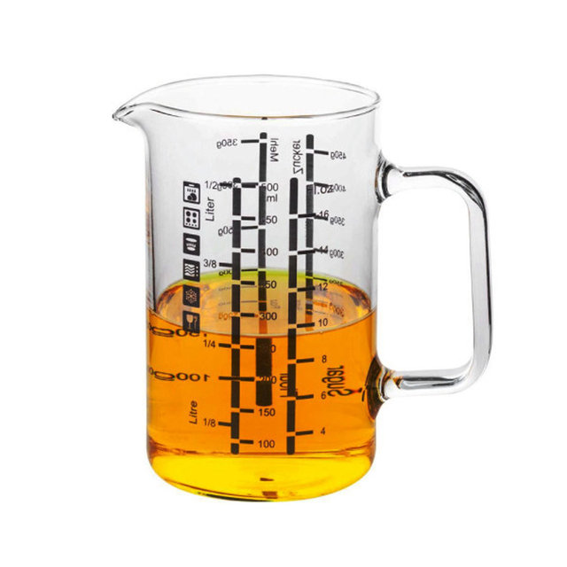 내열유리 계량컵 500ml+1000ml 계량저그 눈금컵 물계량 베이킹 요리 비커