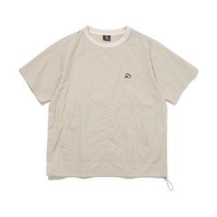 투에니더그 캥거루 포켓 크루넥 남성 바람막이 반팔 티셔츠 [BEIGE]