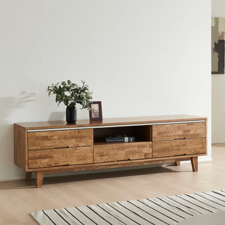 엘제 오픈서랍 원목 거실장 고무나무 선반 tv받침 티비다이 1800