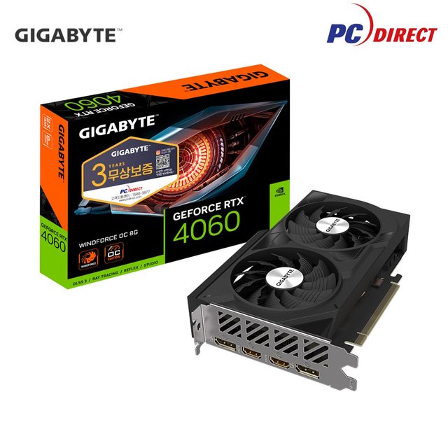 GIGABYTE 지포스 RTX 4060 WINDFORCE OC D6 8GB 피씨디렉트