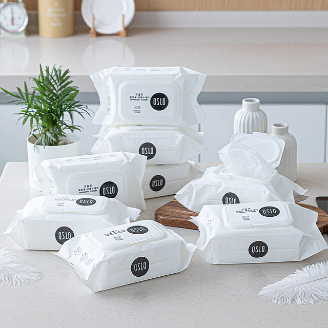 뽑아쓰는 일회용 세제일체형 설거지 수세미 30매 8개입 주방 생분해수세미