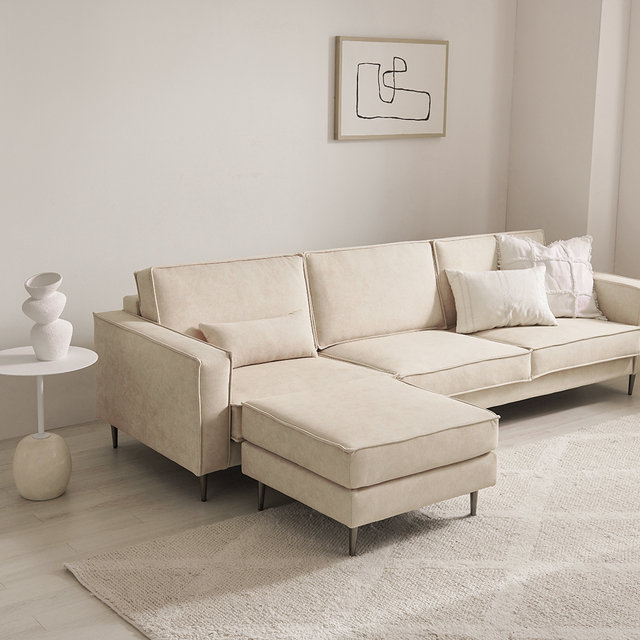 [비밀특가] 데이먼스 4인용 기능성 아쿠아텍스 이지클린 패브릭소파 (스툴 미포함)