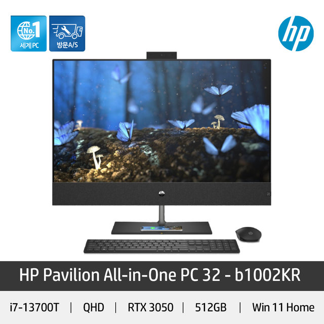 HP 파빌리온 32-b1002kr 일체형PC 올인원 (i7/RTX 3050/16GB/512GB/WIN11)