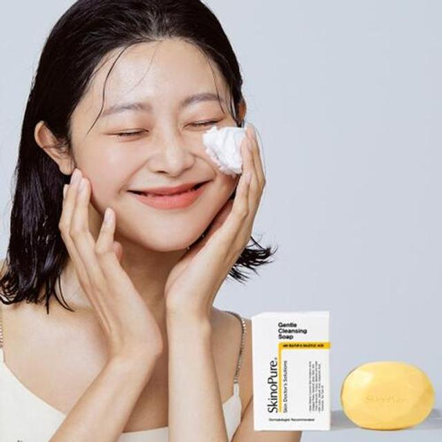 스키노퓨어 젠틀 클렌징솝 100g 여드름 트러블 세수 비누