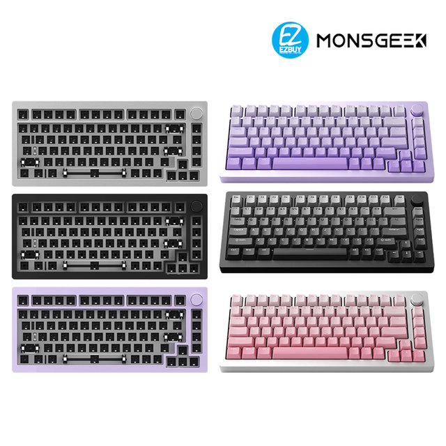 [해외직구] MONSGEEK M1 몬스긱 유선 기계식 키보드 다이얼 노브 커스텀 하우징 DIY 키보드 키트 83키