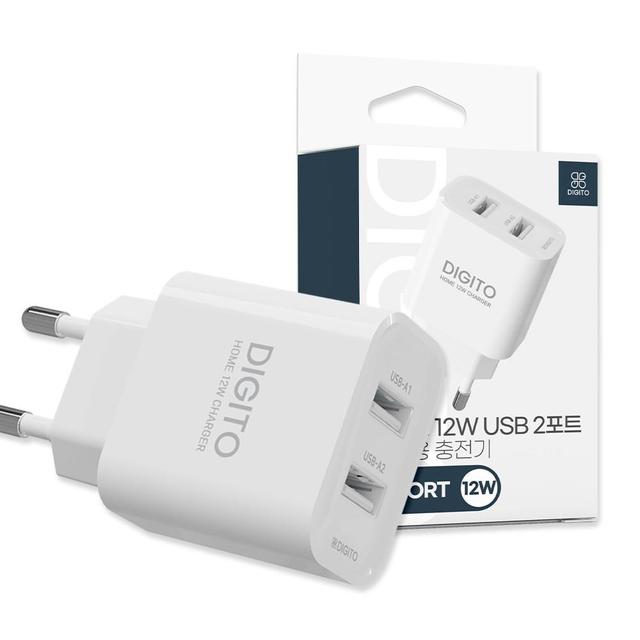 가정용 12W USB 듀얼 분리형 2포트 고속 충전기