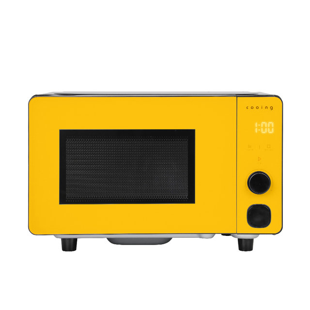 프리즘 플랫전자레인지 MC-P20F 옐로우 20L 전자레인지 무회전 버튼식 미니 소형 원룸