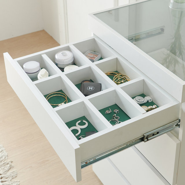 힐다 A형 철제 행거 600 4단 디바이더 서랍 강화유리 시스템행거