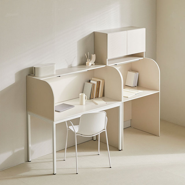 [비밀특가] 토모 집중력 1인용 독서실 책상 일체형 800 (LED조명, 상부수납장)