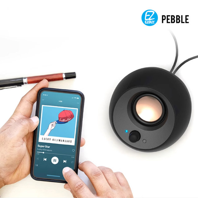 [해외직구] Creative 크리에이티브 페블 PEBBLE V3 블루투스 스피커 / 2.0채널 / 블루투스 5.0 / usb-c to usb-a 변환젠더 포함 / 8w 16W 출력 / 
