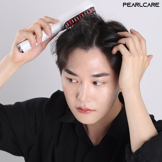 펄케어 헤어 갈바닉 고주파 EMS 저준위 전동 두피 마사지기 모발 관리기 발모제 도포기