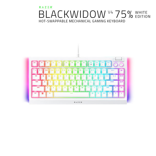레이저코리아 블랙위도우 V3 75% 화이트 한글 BlackWidow V4 75% White KR 키보드