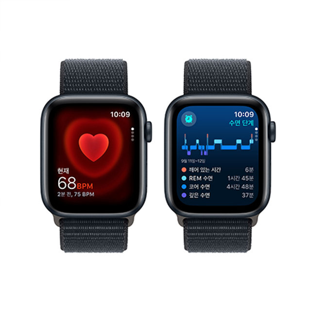 애플워치 SE2 44mm, GPS (미드나이트 알루미늄, 미드나이트 스포츠루프) - [MREA3KH/A]