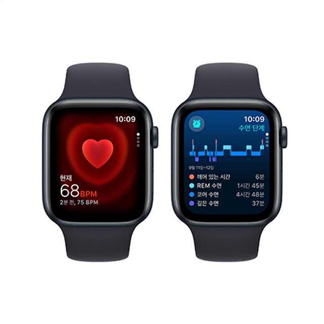 애플워치 SE2 44mm, GPS + Cellular (미드나이트 알루미늄, 미드나이트 스포츠밴드, M/L) - [MRH83KH/A]