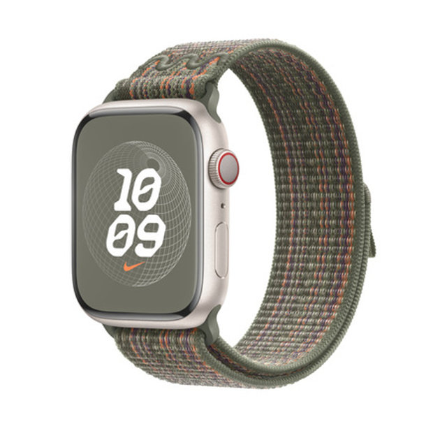 애플워치 나이키 스포츠 루프 45mm (세쿼이아 오렌지, One-Size)