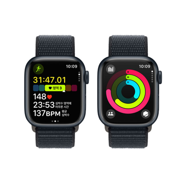 애플워치 9 41mm, GPS + Cellular (미드나이트 알루미늄, 미드나이트 스포츠루프) - [MRHU3KH/A]