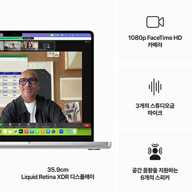 맥북프로 14 M3, 8코어 CPU, 10코어 GPU, 8GB RAM, 1TB SSD - 실버 [MR7K3KH/A]