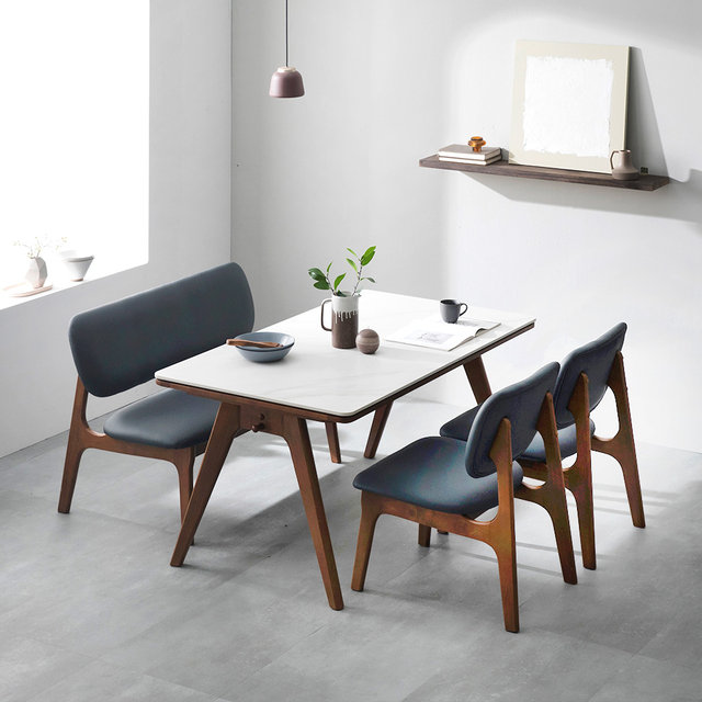 [비밀특가] 칸토르 베이직 세라믹 패밀리 4인 낮은 식탁세트 벤치형