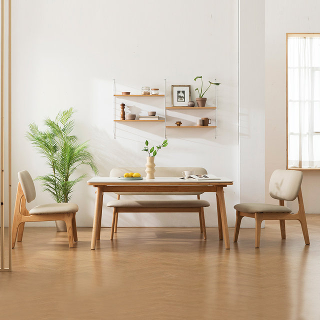 [비밀특가] 칸토르 베이직 세라믹 패밀리 4인 낮은 식탁세트 벤치형