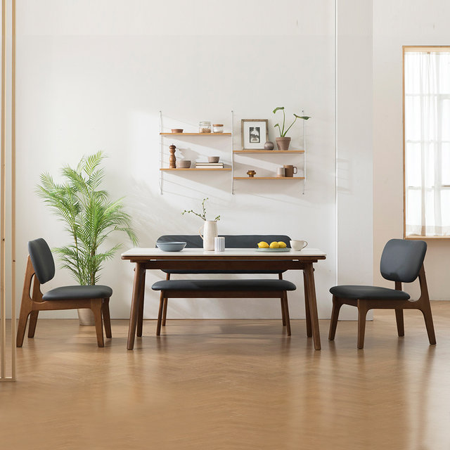 [비밀특가] 칸토르 베이직 세라믹 패밀리 4인 낮은 식탁세트 벤치형