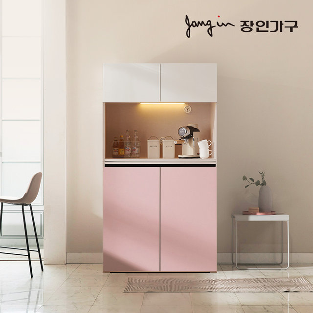 스페이스 광폭 1000 빌트인 홈카페 조명 주방수납장