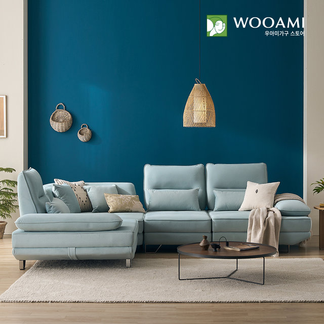 [착불] 베로니카 6인 코너형 스윙 갤럭시 패브릭 소파 2color