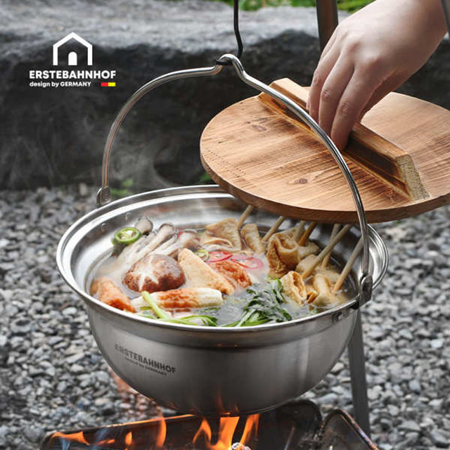캠핑 인덕션겸용 스텐 전골냄비 26cm 나베 오뎅탕 샤브샤브냄비
