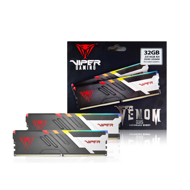 패트리어트 DDR5 32G PC5-49600 CL40 VIPER VENOM RGB 6200MHz 16Gx2 듀얼패키지 파인인포 (하이닉스 칩 내장)
