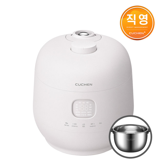 쿠첸 Brain 블라썸 화이트 풀스텐 듀얼프레셔 6인용 IH전기압력밥솥 CRH-TWS0610BW