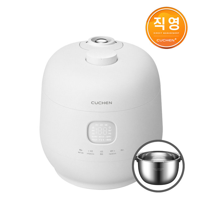 쿠첸 Brain 퓨어 화이트 풀스텐 듀얼프레셔 10인용 IH전기압력밥솥 CRH-TWS1010MW 