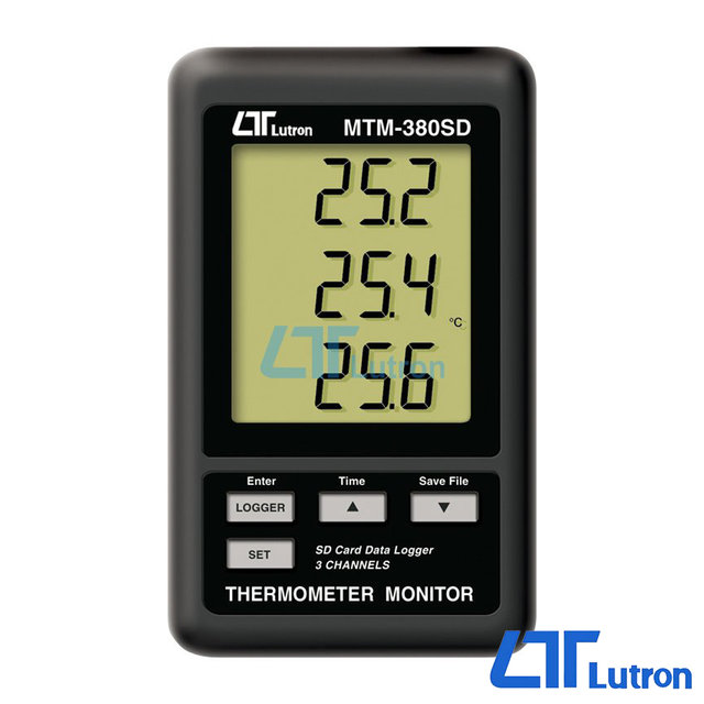 LUTRON 루트론 계측기 3채널 온도측정기 엑셀 데이터 추출 MTM-380SD 3점 온도측정