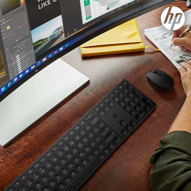 HP 450 프로그래밍 무선 키보드 4R184AA USB 동글 단축키 커스터마이징 인체공학적설계 친환경소재 긴배터리시간