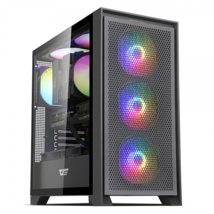 DARKFLASH 기타 DARKFLASH DRX70 MESH RGB 강화유리 블랙 미들