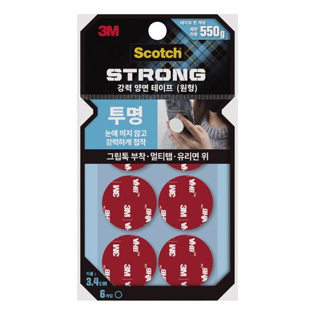 3M 강력 투명 폼 양면테이프 원형 CLS34 34mm