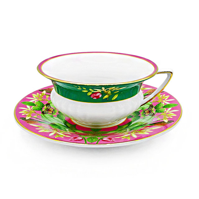 [웨지우드]원더러스트 핑크로터스 티컵앤소서