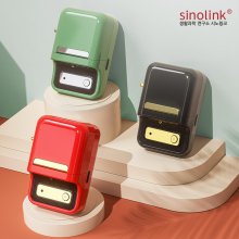 시노링크 무선 라벨 프린터 휴대용 라벨기 B21 (빈티지 그린 /브라이트 레드)
