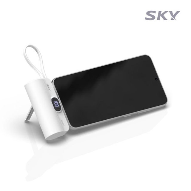스카이 필 2in1 LED 도킹형 일체형 미니 보조배터리 5000mAh X13 C타입 8핀 갤럭시 아이폰
