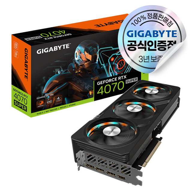 GIGABYTE 지포스 RTX 4070 SUPER Gaming OC D6X 12GB 피씨디렉트 [오늘출발/안전포장]