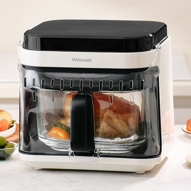 글로시업 저소음 에어프라이어 5.5L 유리 글라스 바스켓 프라이기 WTA8550