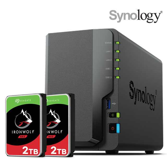 시놀로지 나스 DS224+2Bay NAS 아이언울프 2TBX2 하드디스크 합본