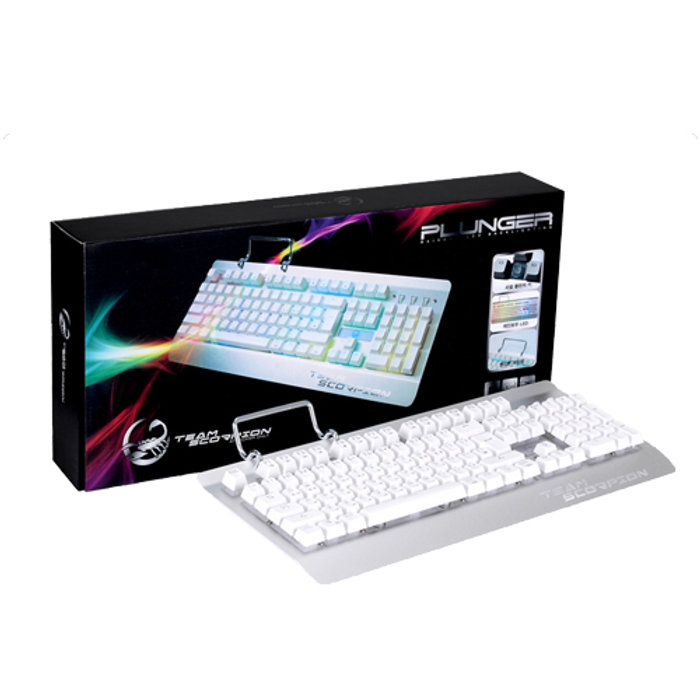 [중고] PC용품 상급 / 포천점 리얼 플런저 키보드 RAINBOW LED / 핸드폰 거치대 장착 / 26키 동시 입력키 지원 TS PLUNGER