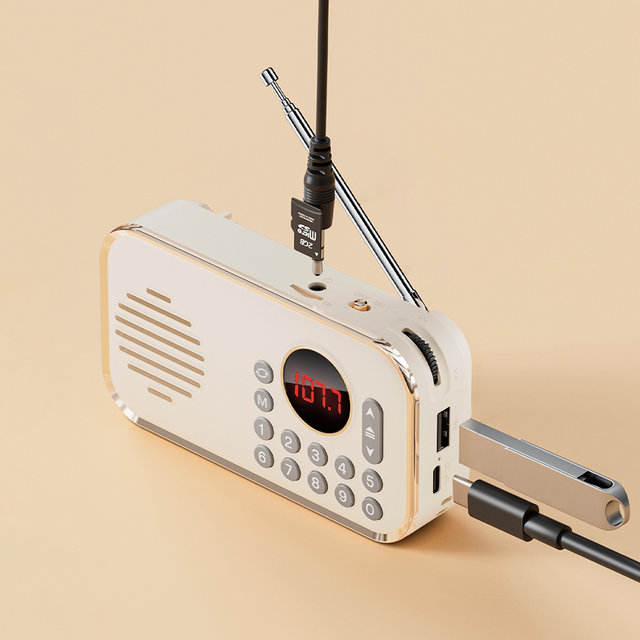 오르미 레트로 휴대용 라디오 FM 미니 블루투스 스피커 효도 라디오