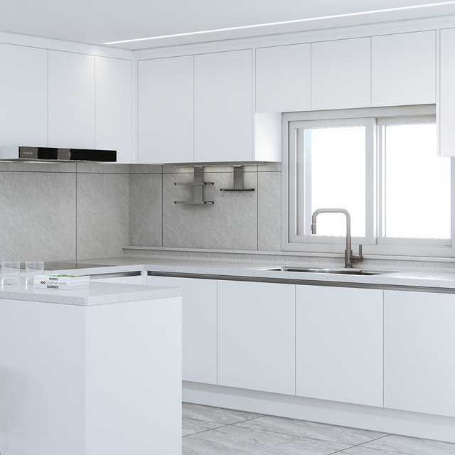 루첸싱크대 샤인 하이그로시 E0 주방가구 실속형(수전,쿡탑제외) - 3.0m/키큰장 선택