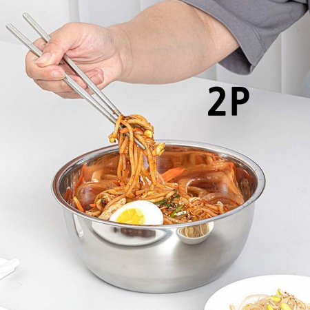 다용도 그릇 2P+젓가락 2P 스텐 국수그릇 비빔밥 냉면 면기