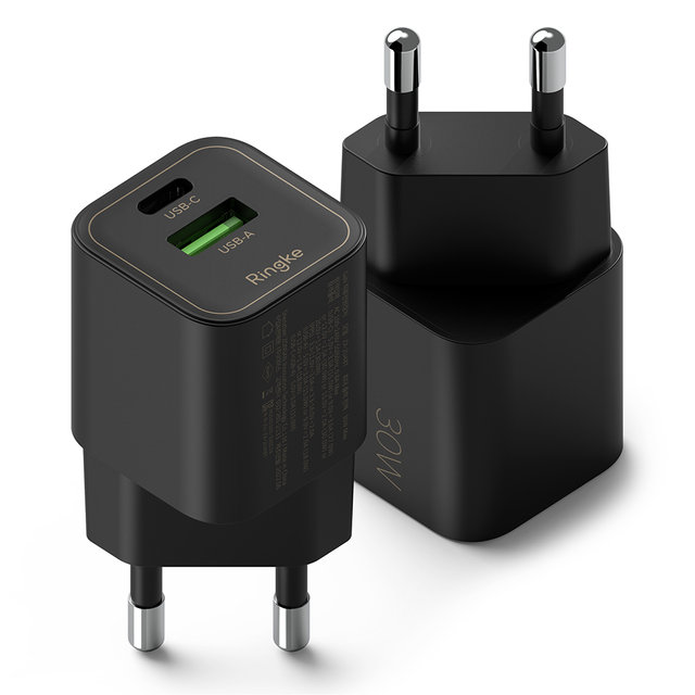 링케 30W GaN 2포트 PD PPS 듀얼 초소형 멀티 고속 충전기 USB C타입 ZX-2U48T