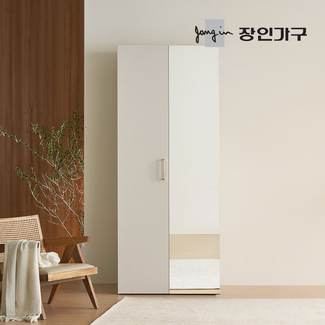 [비밀특가] 노드 E0 폴딩도어 슬라이딩 2단 행거형 거울 옷장 900