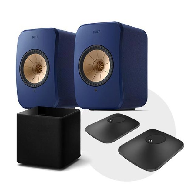 [12~24개월 장기할부][정가:3,222,000원][국내정품]케프 LSX II 스피커 + Kube 8 MIE 서브우퍼+ P1 Desk Pad 스탠드 패키지