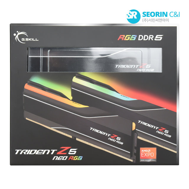 [서린공식] G.SKILL DDR5 6000 CL30 TRIDENT Z5 NEO RGB J 블랙 패키지 32GB(16Gx2)