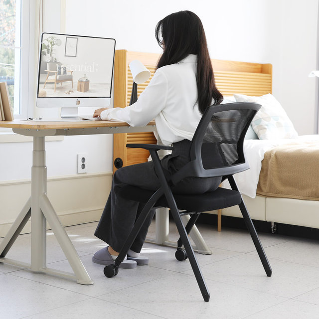 [비밀특가]LTY100S 학생 바퀴없는 허리 편한 공부 책상 사무실 회의실 접이식 메쉬 의자