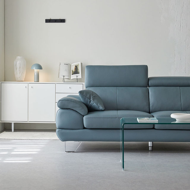 [비밀특가] 베스테 천연면피 가죽 4인 소파+스툴